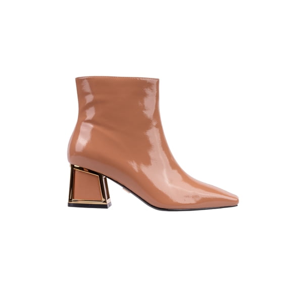 Ninety Union Brooke Metallic Trim Block Heel Bootie, Camel, 9