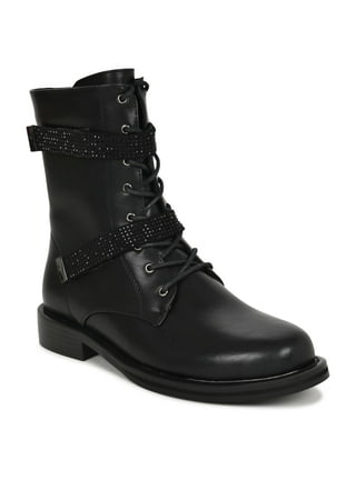 Combat boots with straps sale