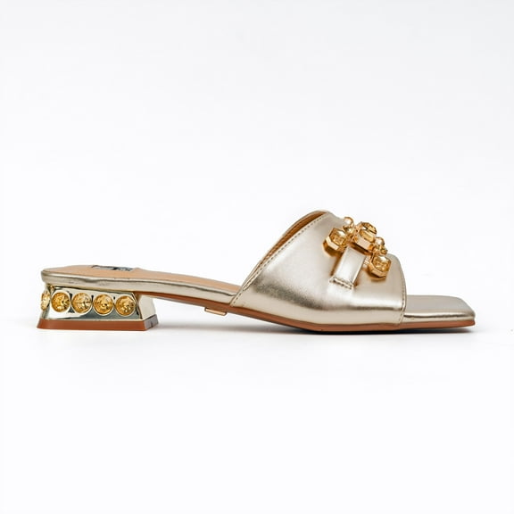 Ninety Union CHARM Jewel Heel Slide, Gold, 13