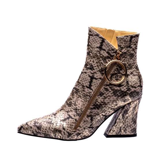 Ninety Union Classic Fashion Bootie With Zipper And Ring Tap, Gold, 11