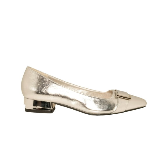 Ninety Union Dove Metallic Heel And Buckle Flat, Silver, 11