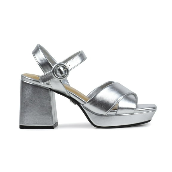 Ninety Union EMELY Platform Metallic Sandal, Silver, 10