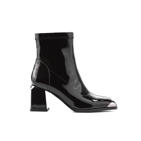 Ninety Union FORTUNE Block Metal Heel Bootie, Black, 7