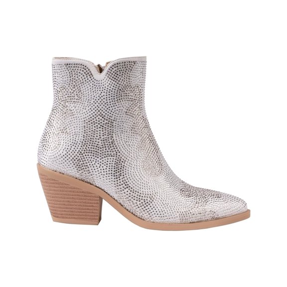 Ninety Union Forever Western Rhinestone Bootie, Silver, 7