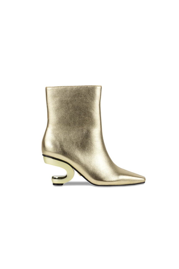 GETAWAY Metallic Heel Bootie, Gold, 7