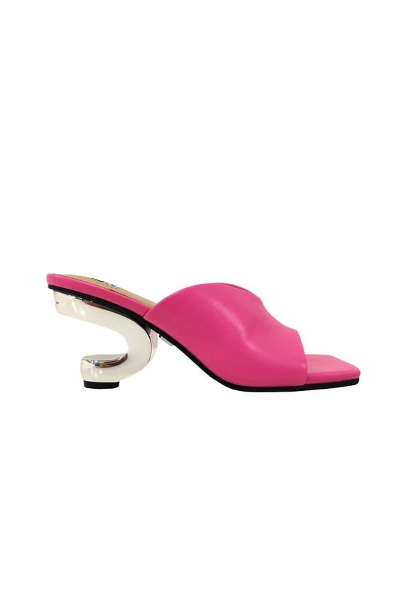 GYPSY Open Toe Metal Heel Slide, Fuchsia, 5