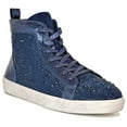 thumbnail image 1 of Ninety Union High Top Athletic Fashion Sneaker with Rhinestones, Navy, 8, 1 of 3