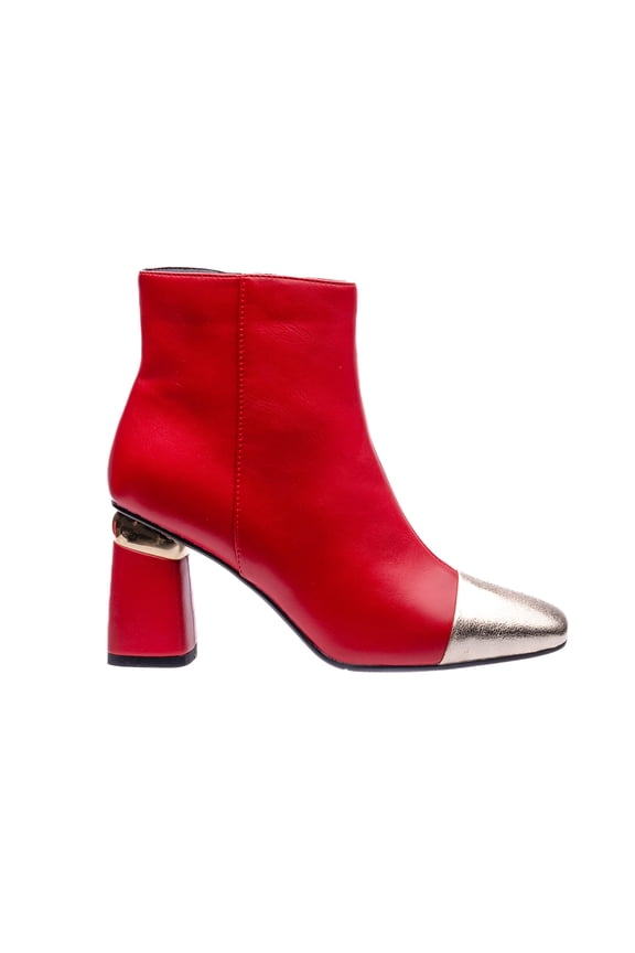 Italy Short Bootie With a Trim Toe, Red, 12