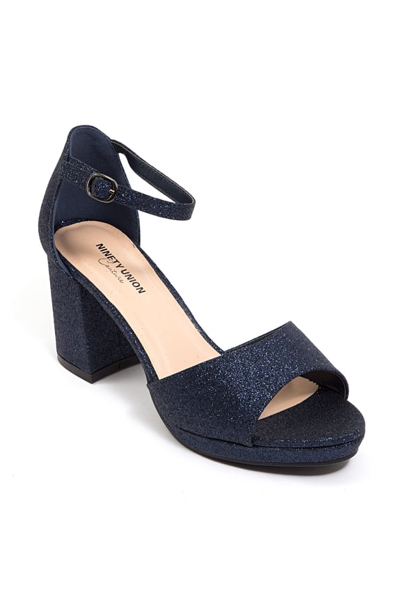 Jazzy Glitzy Open Till Close Back Sandal, Navy, 9