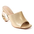 thumbnail image 1 of Ninety Union Jloo Open Toe Slide With Circular Metallic Heel, Gold, 11, 1 of 4