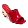 thumbnail image 1 of Ninety Union Jloo Open Toe Slide With Circular Metallic Heel, Red, 7, 1 of 4