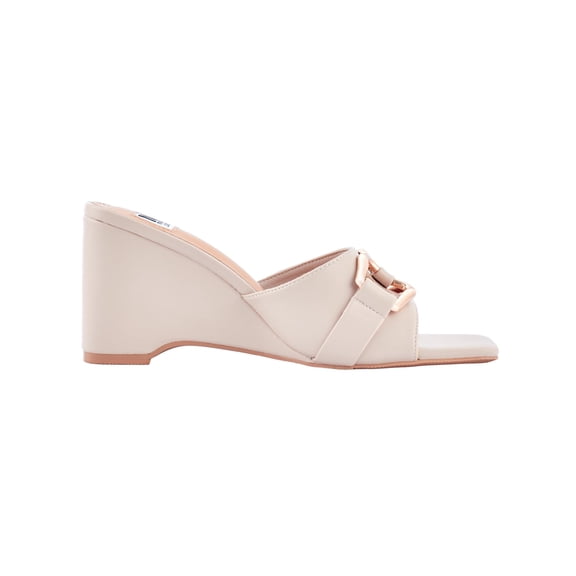 Ninety Union KENSY Buckle Slide Wedge, Ivory, 7