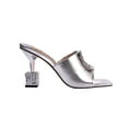 thumbnail image 1 of Ninety Union Lady Couture Casino Jeweled Metallic Square Heel Slide, Silver, 9, 1 of 5
