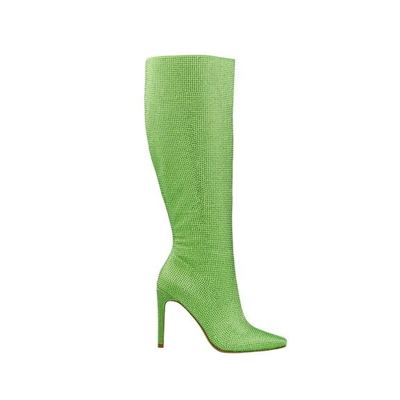 Ninety Union Lady Couture Diamond Rhinestone Covered Boots, Lime, 5