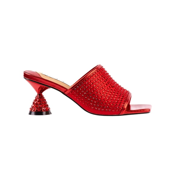 Ninety Union Lady Couture Fireball Jeweled Metallic Heel Slide, Red, 4