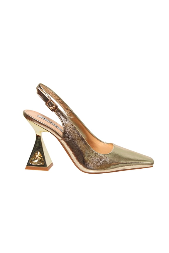 Lady Couture Mistic Jewel Metallic Heel Slingback, Gold, 4