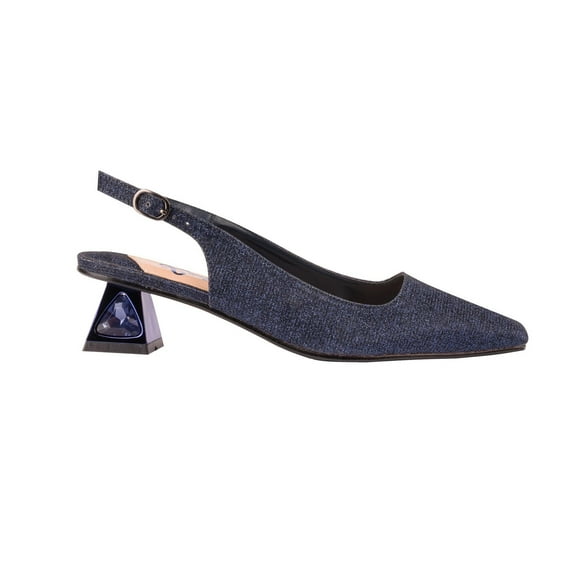Ninety Union Lady Couture Ruby Glitter Metal Heel Slingback, Navy, 13