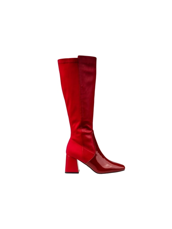 Lexington Metal Insert Block Heel Boot, Red, 5