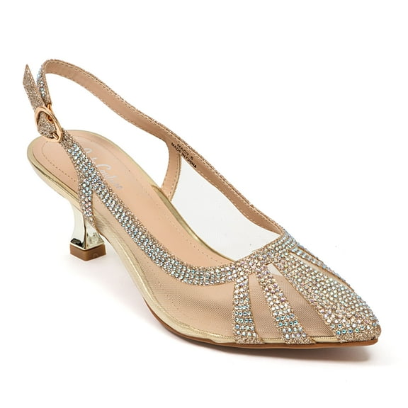 Ninety Union Macy Rhinestone Trimmed Sling Back, Gold, 6