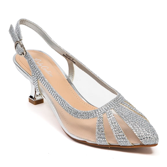 Ninety Union Macy Rhinestone Trimmed Sling Back, Silver, 11