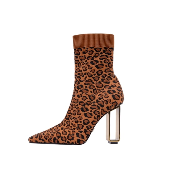Ninety Union Palace Metal Heel Stretch Bootie, Leopard, 11