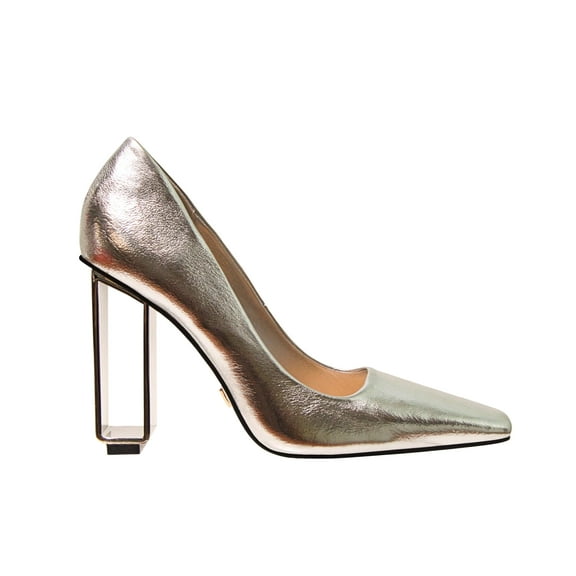 Ninety Union Pandora Geometric Metal Heel Pump, Silver, 4