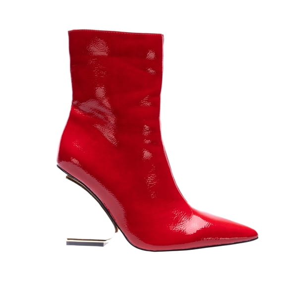 Ninety Union Princess Short Bootie With Cool Metal Heel, Red Patent, 11