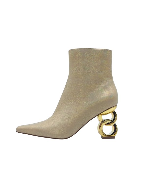 Roxy Squared-Off Pointed Toe Short Bootie, Gold, 12