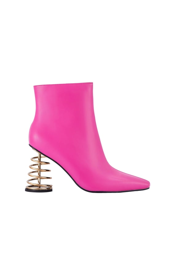 Slinky Metal Caged Bootie, Fuchsia, 4