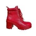 thumbnail image 1 of Ninety Union Thunder Rhinestone Heel Combat Bootie, Red, 5, 1 of 1