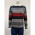 thumbnail image 1 of Ninety Womens pullover striped long sleeve boat neck Sweater ., 1 of 1