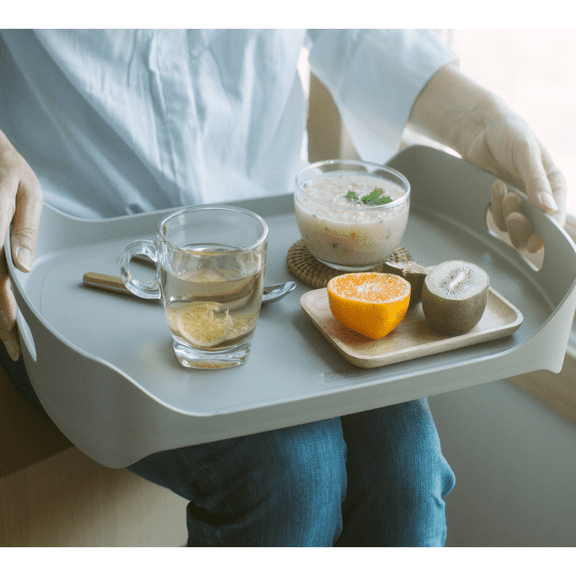 Nineware Modern Two Way Serving Tray, Easy to Use, Anywhere Usage, Made in Korea (Gray)