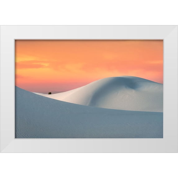 Ning, Aidong 24x17 White Modern Wood Framed Museum Art Print Titled - White Sands