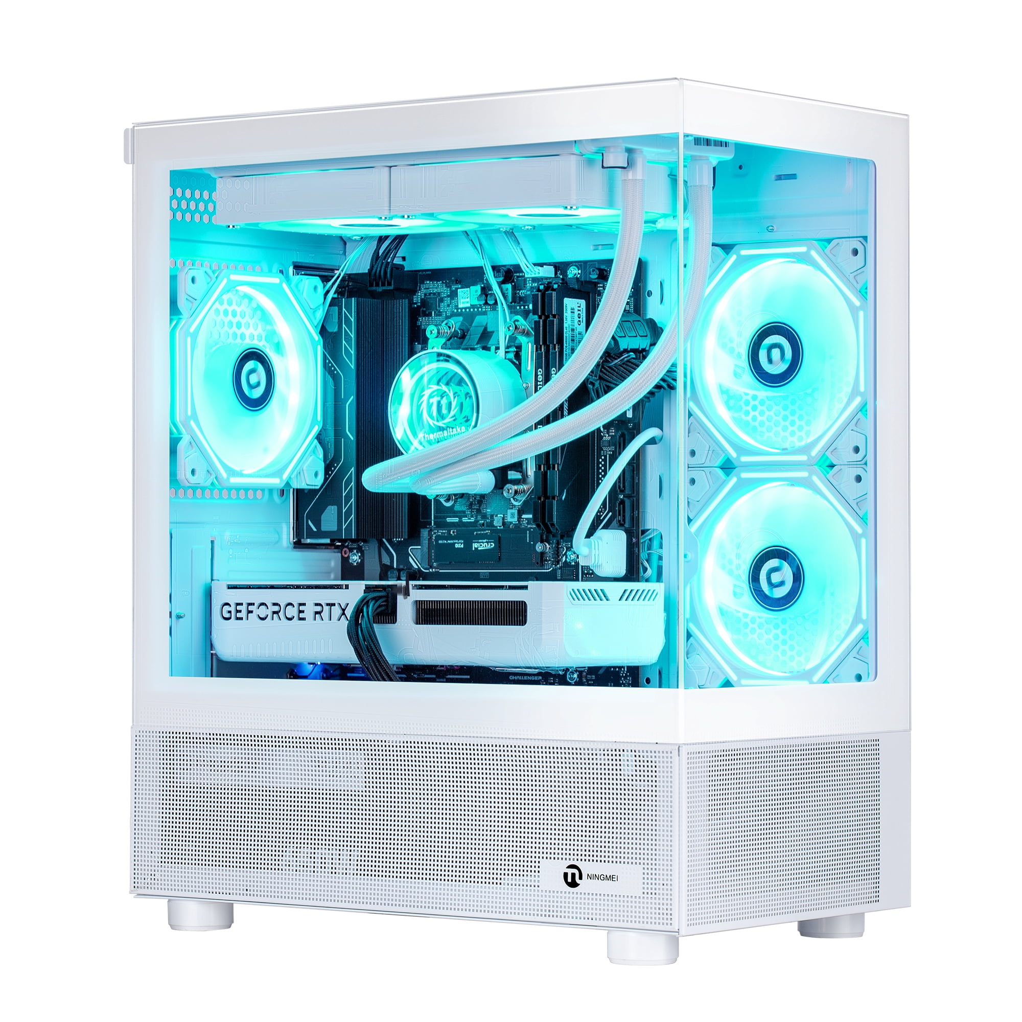 Ningmei Gaming PC AMD Ryzen7 5700X RTX 5060 32GB DDR4 1TB SSD Liquid Cooler Win 11 WiFi