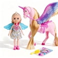 thumbnail image 1 of DEGIDEGI Unicorn Fantasy Doll & Pegasus Set, Rainbow Paradise Magic Princess Toy for Girls, Glitter Wings, Movable Accessories & Colorful Play Set for Girls and Boys 3+, 1 of 8