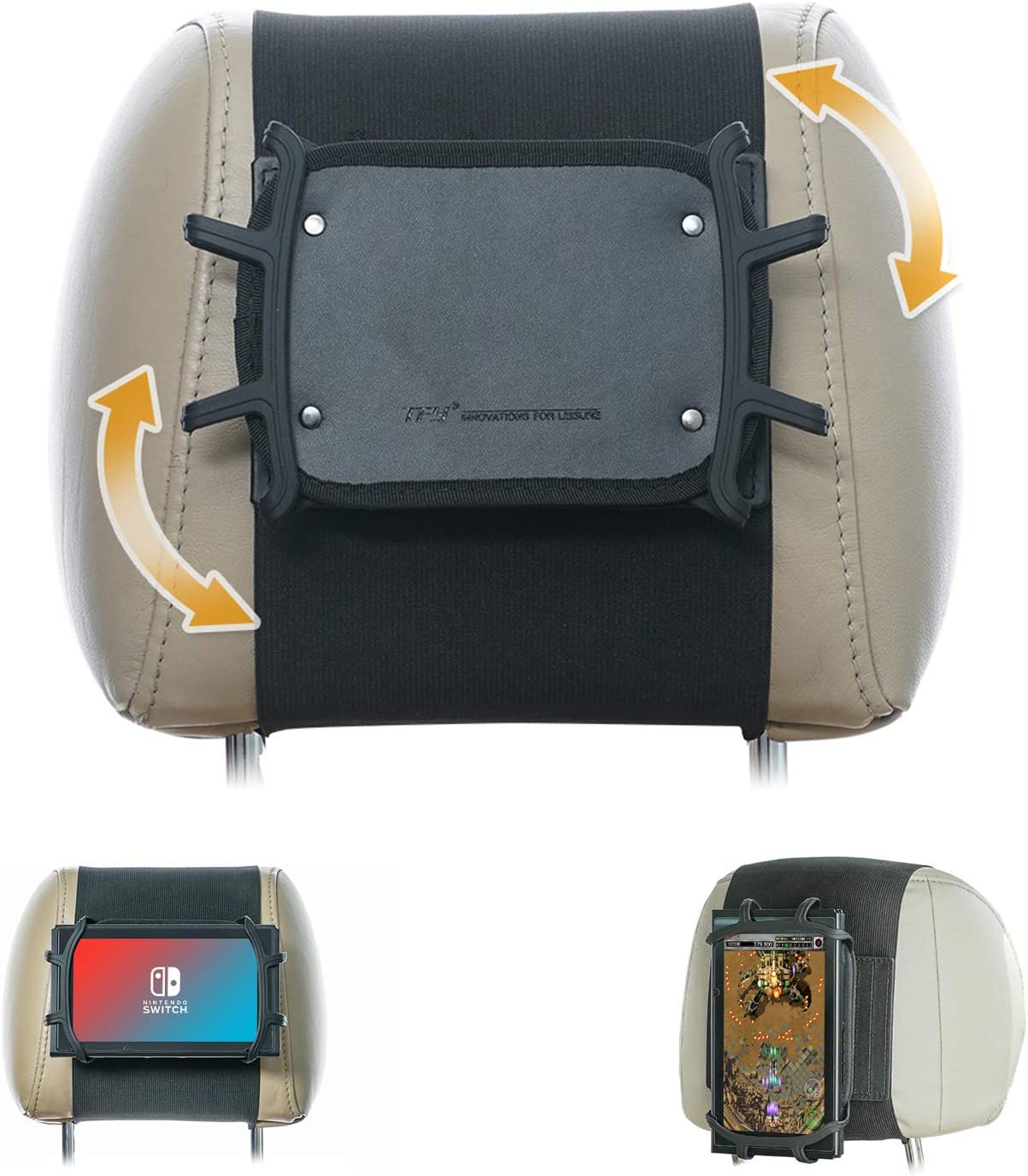 Ninitendo Switch Car Mount Swivel Car Headrest Mount Silicon Holder for