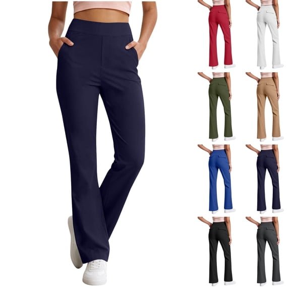 Ninixx Womens Flare Yoga Pants Bootcut Workout Leggings with Pockets High Waist Stretch Trousers
