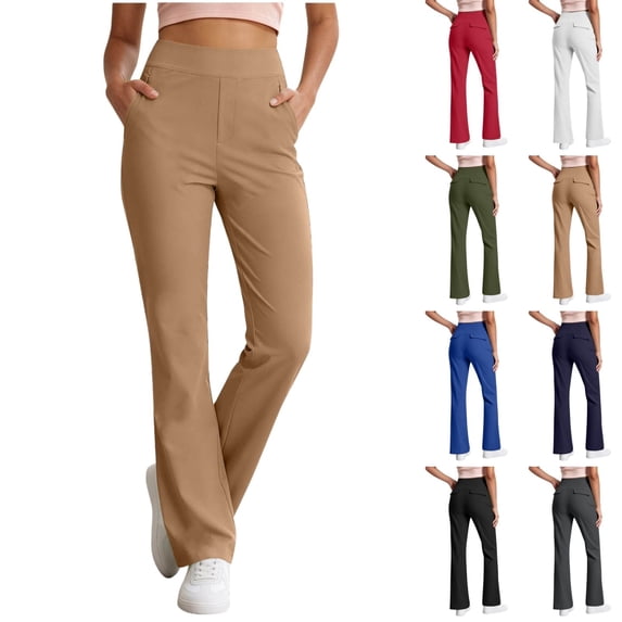 Ninixx Womens Flare Yoga Pants Bootcut Workout Leggings with Pockets High Waist Stretch Trousers