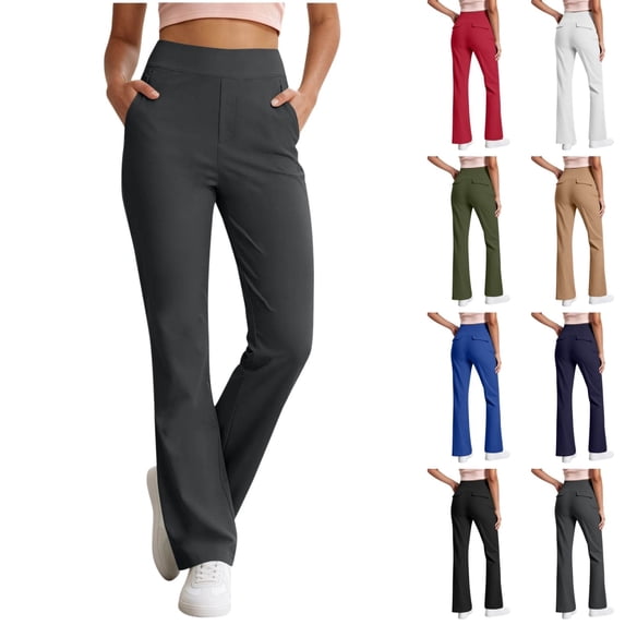 Ninixx Womens Flare Yoga Pants Bootcut Workout Leggings with Pockets High Waist Stretch Trousers
