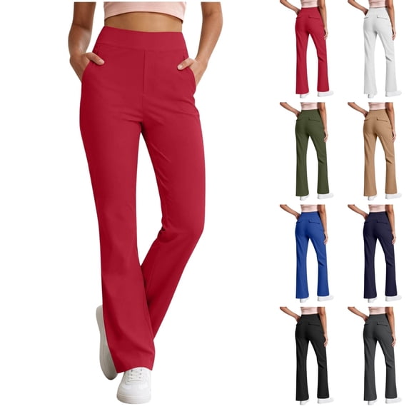 Ninixx Womens Flare Yoga Pants Bootcut Workout Leggings with Pockets High Waist Stretch Trousers
