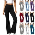 thumbnail image 1 of Ninixx Womens High Waisted Flare Yoga Pants with Pockets Bootcut Workout Leggings Stretch Casual Trousers, 1 of 9