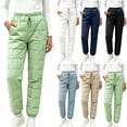 thumbnail image 1 of Ninixx Womens Quilted Winter Snow Pants Insulated Ski Trousers with Drawstring Waist Pockets and Elastic Cuffs, 1 of 6