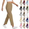 thumbnail image 1 of Ninixx Womens Stretch Ankle Pants High Waist Pull On Travel Trousers with Pockets Casual Slim Fit Athletic Lounge Wear S to XXL, 1 of 9