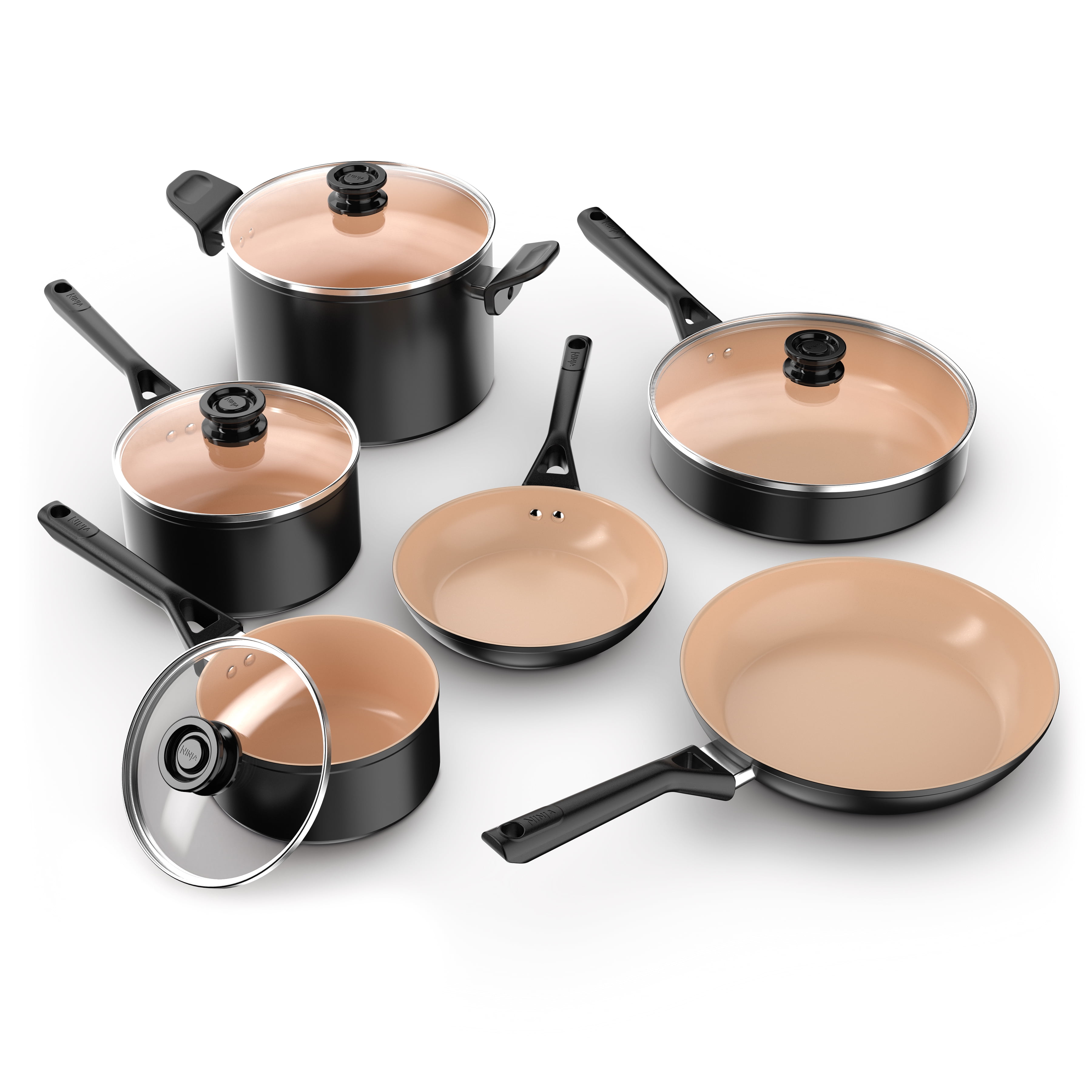 Ninja 10pc Ceramic Pots and Pans Non-Stick Cookware Set