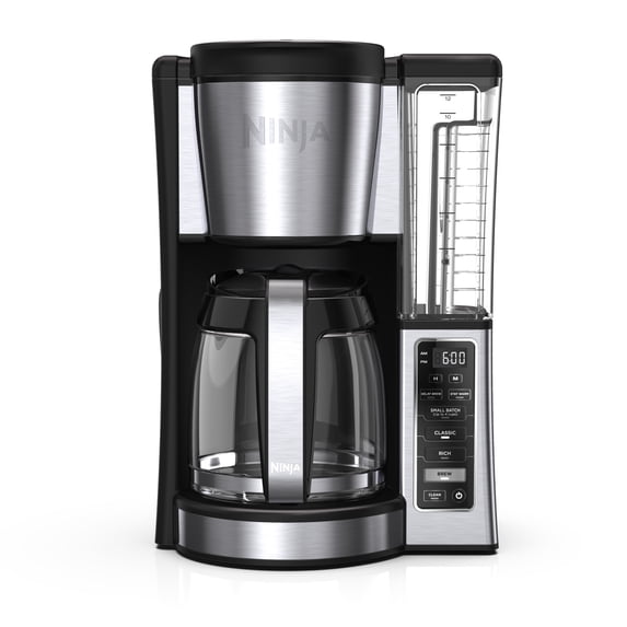 Ninja 12-Cup Programmable Drip Coffee Maker, 2 Brew Styles, Adjustable Warming Plate, CE250, Black/Stainless Steel