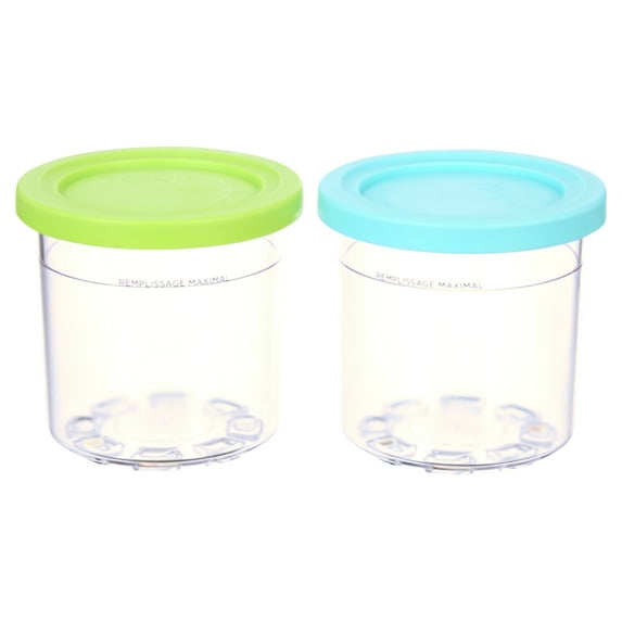 Ninja CREAMi Pints 2 Pack, Compatible with NC299AMZ & NC300s Series CREAMi Ice Cream Makers, Dishwasher Safe, XSKPLID2CD