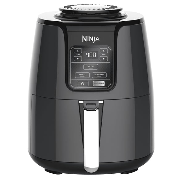 Representative product-family photo: Ninja 4-Qt Air Fryer, 3 Functions, Air Fry, Reheat, and Dehydrate, Dishwasher Safe, Non-Stick, AF100WM Black, Price. Pictured option and availability are unverified.
