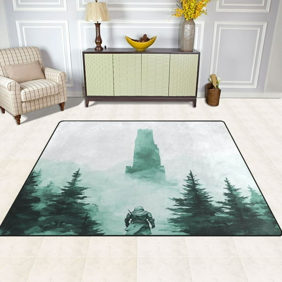 Ninja 80''x58'' Extra Large Plush Memory Foam Rug, Soft, Absorbent, Non Slip