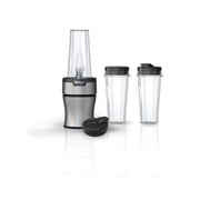 Ninja Nutri-Blender Plus Compact Personal Blender, 900-Peak-Watt Motor, Frozen Drinks, Smoothies, Sauces & More, 3 20 oz. To-Go Cups, 2 Spout Lids & 1 Storage Lid, Dishwasher Safe, BN301 Silver