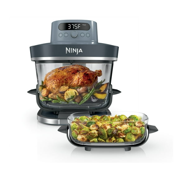 Ninja Crispi Pro 6-in-1 Glass Air Fryer, 6-Qt & 2.5-Qt Glass Containers with Lids, 6 Functions, Air Fry, Bake, Dishwasher Safe, AS101CY Cyberspace
